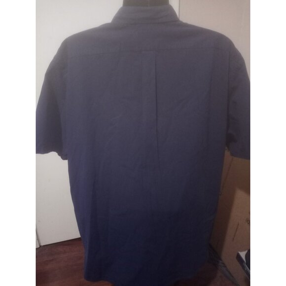 Ralph Lauren Mens Short Sleeve Button Down Shirt Navy Blue 2XB 2XLT Cotton - Picture 7 of 13